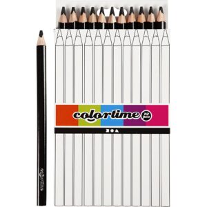 Colortime Farveblyanter, L: 17.45 cm, mine 5 mm, JUMBO, grå, 12 stk./ 1 pk.