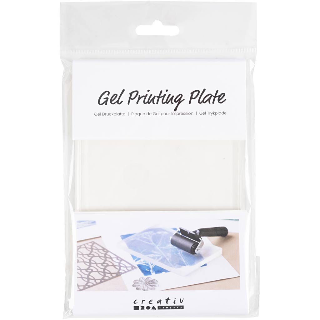 Gel Trykplade, str. 12,7x17,8x1 cm, mat transparent, 1 stk.