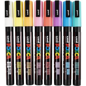 Posca Tusch, nr. PC-3M, streg 0,9 - 1,3 mm, fine, ass. farver, 8 ass./ 1 pk.