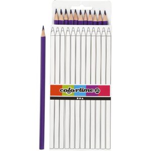 Colortime Farveblyanter, L: 17 cm, mine 3 mm, lavendel, 12 stk./ 1 pk.