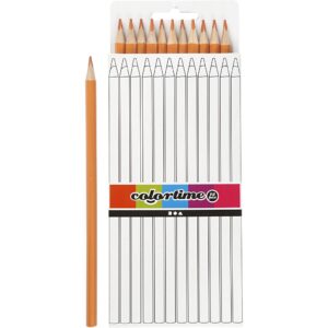 Colortime Farveblyanter, L: 17 cm, mine 3 mm, fersken, 12 stk./ 1 pk.