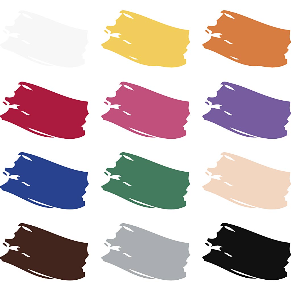 Plus Color Hobbymaling, standardfarver, 12x250 ml/ 1 pk. - Image 3
