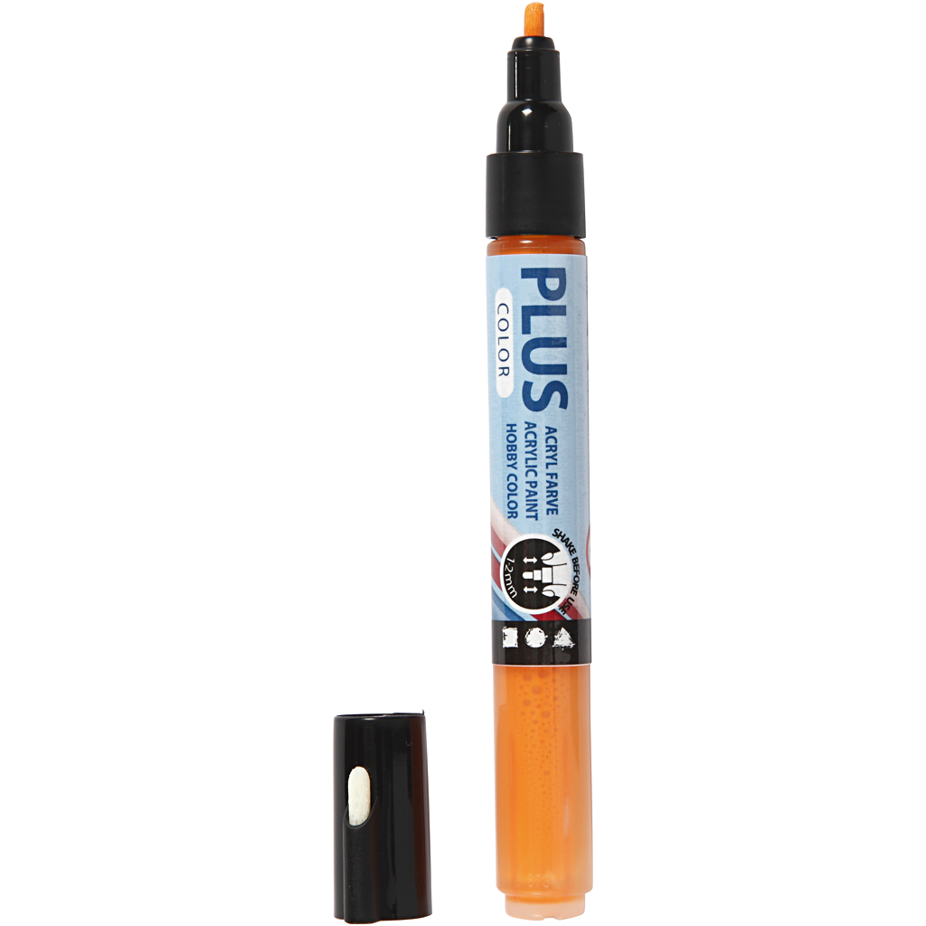 Plus Color Tusch, L: 14,5 cm, streg 1-2 mm, pumpkin, 5,5 ml, 1 stk.