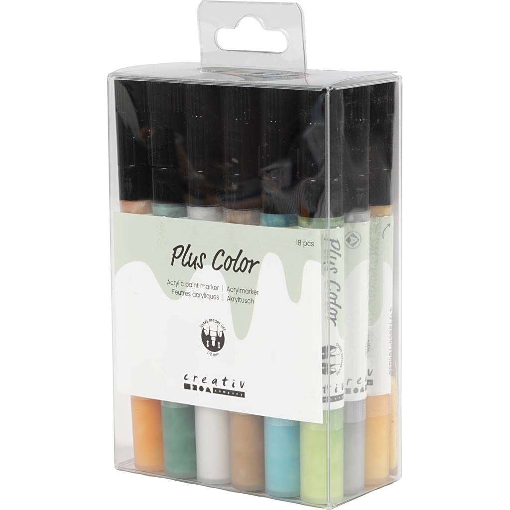 Plus Color Tusch, L: 14,5 cm, streg 1-2 mm, ass. farver, 5,5 ml, 18 stk./ 1 pk. - Image 4