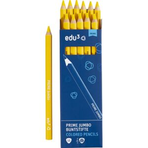edu Kraftige Farveblyanter, tykkelse 10 mm, mine 6.25 mm, gul, 12 stk./ 1 pk.