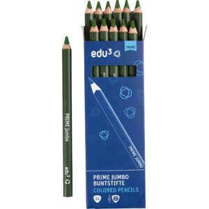 edu Kraftige Farveblyanter, tykkelse 10 mm, mine 6.25 mm, grøn, 12 stk./ 1 pk.