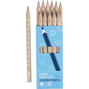 edu Jumbo Farveblyanter, tykkelse 10 mm, mine 5 mm, beige, 12 stk./ 1 pk.