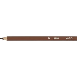 edu Jumbo Farveblyanter, tykkelse 10 mm, mine 5 mm, brun, 12 stk./ 1 pk.