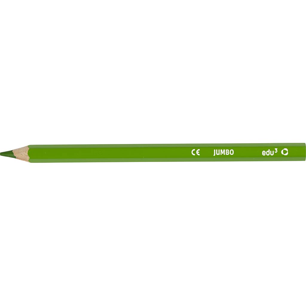 edu Jumbo Farveblyanter, tykkelse 10 mm, mine 5 mm, lys grøn, 12 stk./ 1 pk.
