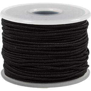Elastiksnor, tykkelse 1 mm, sort, 25 m/ 1 rl.