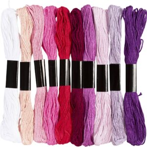 Broderigarn, tykkelse 1 mm, lilla/pink harmoni, 10x8 m/ 1 pk.
