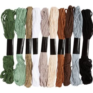 Broderigarn, tykkelse 1 mm, Naturfarver, 10x8 m/ 1 pk.