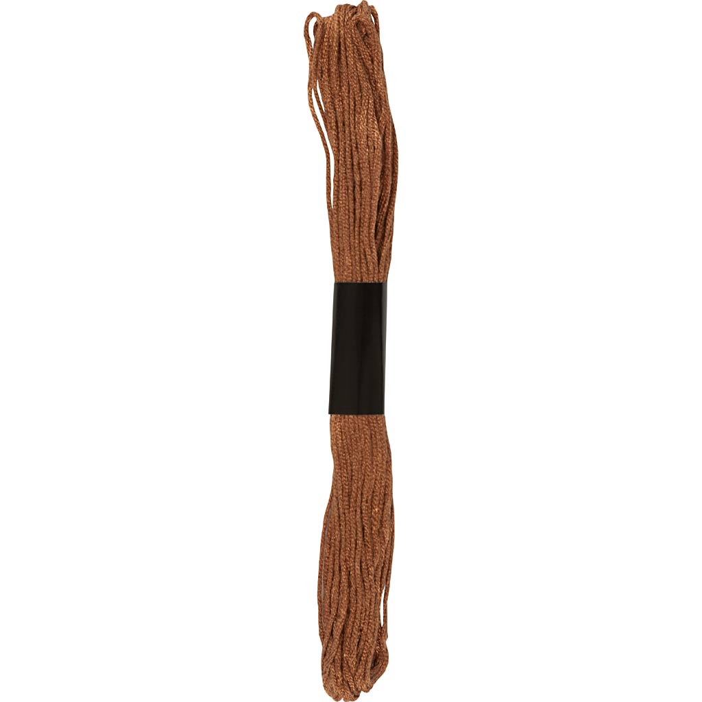 Broderigarn, tykkelse 1 mm, mellem brun (809), 80 m, 10x8 m/ 1 pk.
