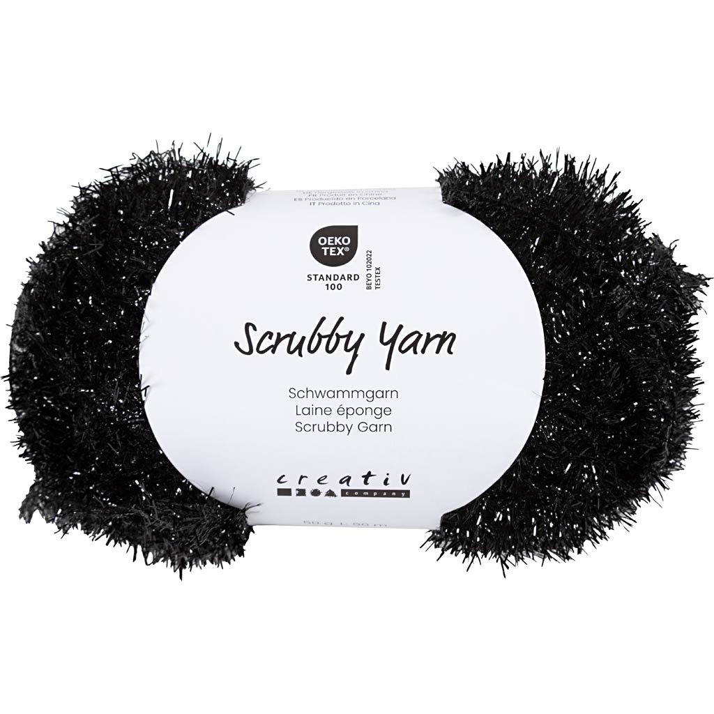 Scrubbygarn, L: 90 m, sort, 50 g/ 1 ngl.