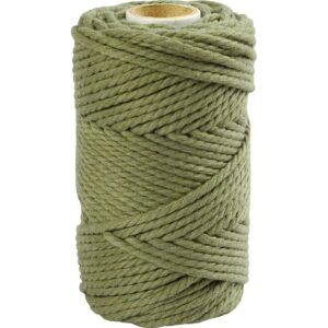 Macramé reb, 80% bomuld, tykkelse 4 mm, grøn, 55 m, 330 g/ 1 rl.