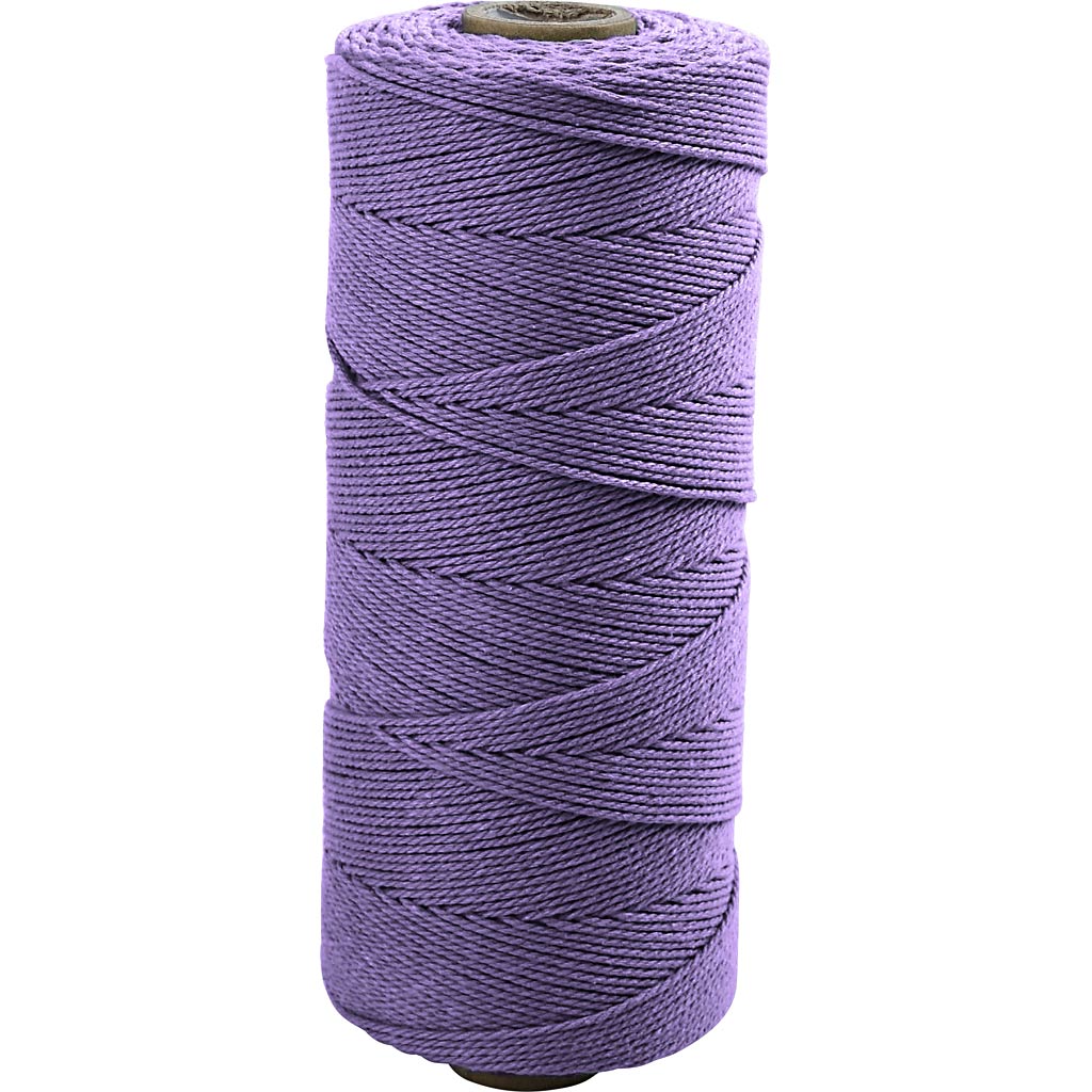 Knyttegarn, L: 315 m, tykkelse 1 mm, Tynd kvalitet 12/12, lys lilla, 220 g/ 1 rl.