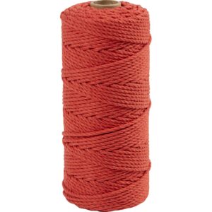 Knyttegarn, L: 100 m, tykkelse 2 mm, Tyk kvalitet 12/36, orange, 225 g/ 1 rl.