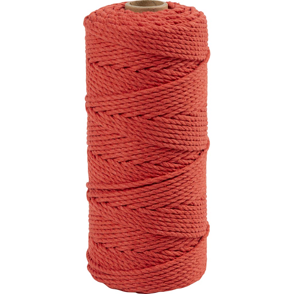 Knyttegarn, L: 100 m, tykkelse 2 mm, Tyk kvalitet 12/36, orange, 225 g/ 1 rl.