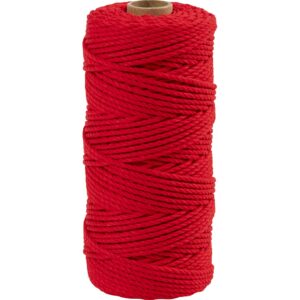 Knyttegarn, L: 100 m, tykkelse 2 mm, Tyk kvalitet 12/36, rød, 225 g/ 1 rl.