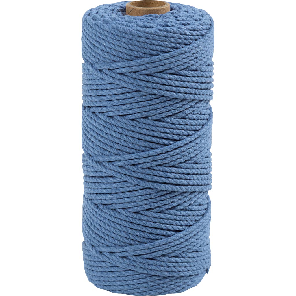 Knyttegarn, L: 100 m, tykkelse 2 mm, Tyk kvalitet 12/36, lyseblå, 225 g/ 1 rl.