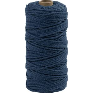 Knyttegarn, L: 100 m, tykkelse 2 mm, Tyk kvalitet 12/36, mørk blå, 225 g/ 1 rl.