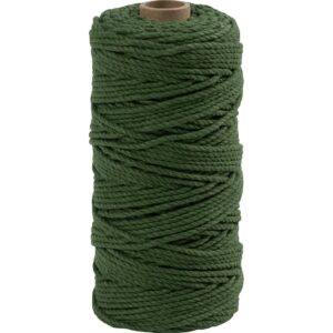 Knyttegarn, L: 100 m, tykkelse 2 mm, Tyk kvalitet 12/36, mørk grøn, 225 g/ 1 rl.