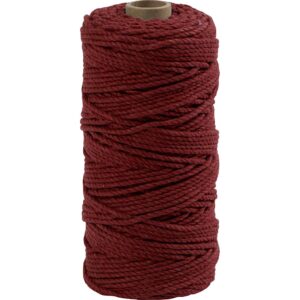 Knyttegarn, L: 100 m, tykkelse 2 mm, Tyk kvalitet 12/36, mørk rød, 225 g/ 1 rl.