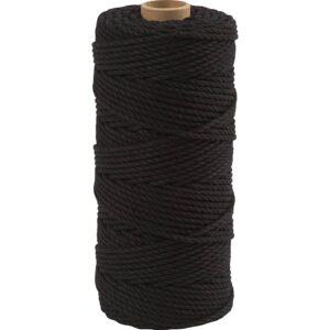 Knyttegarn, L: 100 m, tykkelse 2 mm, Tyk kvalitet 12/36, sort, 225 g/ 1 rl.