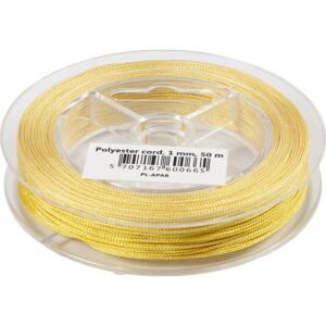 Polyester snor, tykkelse 1 mm, gul, 50 m/ 1 rl.