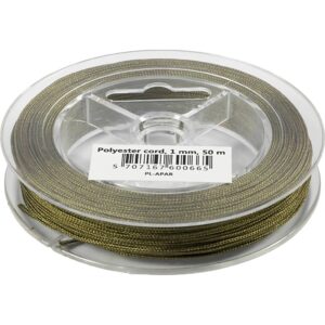 Polyester snor, tykkelse 1 mm, grøn, 50 m/ 1 rl.