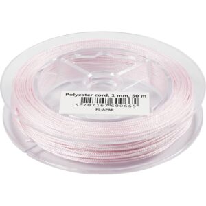 Polyester snor, tykkelse 1 mm, rosa, 50 m/ 1 rl.