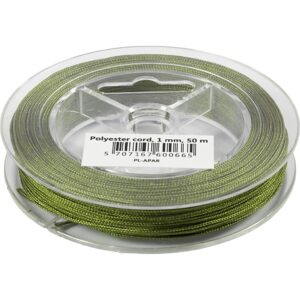 Polyester snor, tykkelse 1 mm, lys grøn, 50 m/ 1 rl.