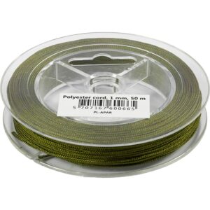 Polyester snor, tykkelse 1 mm, mørk grøn, 50 m/ 1 rl.