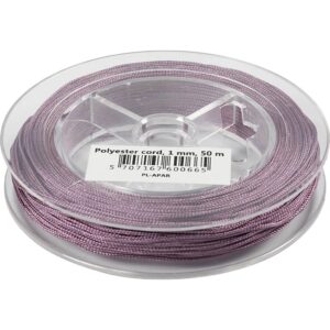 Polyester snor, tykkelse 1 mm, lilla, 50 m/ 1 rl.