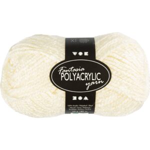 Fantasia Polyacrylgarn, L: 80 m, pind 4,5-5, råhvid, 50 g/ 1 ngl.