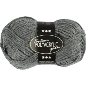 Fantasia Polyacrylgarn, L: 80 m, pind 4,5-5, grå, 50 g/ 1 ngl.