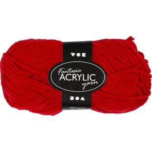 Fantasia Polyacrylgarn, L: 80 m, pind 4,5-5, rød, 50 g/ 1 ngl.