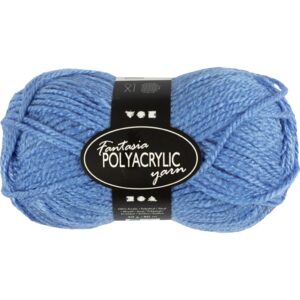 Fantasia Polyacrylgarn, L: 80 m, pind 4,5-5, blå, 50 g/ 1 ngl.