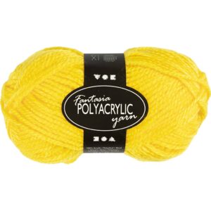 Fantasia Polyacrylgarn, L: 80 m, pind 4,5-5, gul, 50 g/ 1 ngl.
