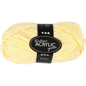 Fantasia Polyacrylgarn, L: 80 m, pind 4,5-5, lys gul, 50 g/ 1 ngl.