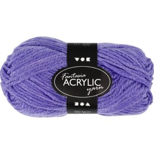 Fantasia Polyacrylgarn, L: 80 m, pind 4,5-5, lilla, 50 g/ 1 ngl.