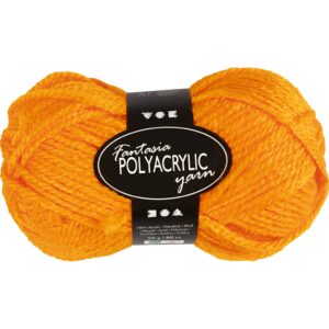Fantasia Polyacrylgarn, L: 80 m, pind 4,5-5, neon orange, 50 g/ 1 ngl.
