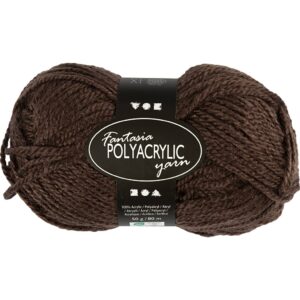 Fantasia Polyacrylgarn, L: 80 m, pind 4,5-5, brun, 50 g/ 1 ngl.