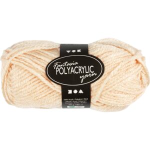 Fantasia Polyacrylgarn, L: 80 m, pind 4,5-5, lys pudder, 50 g/ 1 ngl.