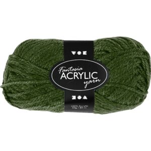 Fantasia Polyacrylgarn, L: 80 m, pind 4,5-5, army grøn, 50 g/ 1 ngl.