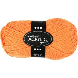 Fantasia Polyacrylgarn, L: 80 m, pind 4,5-5, lys orange, 50 g/ 1 ngl.