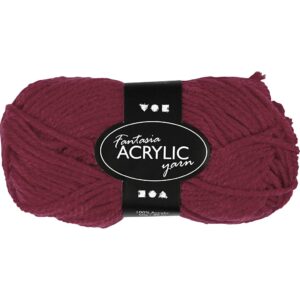 Fantasia Polyacrylgarn, L: 80 m, pind 4,5-5, bordeaux, 50 g/ 1 ngl.