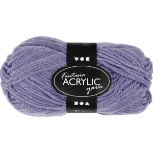 Fantasia Polyacrylgarn, L: 80 m, pind 4,5-5, støvet lilla, 50 g/ 1 ngl.