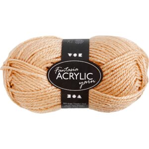 Fantasia Polyacrylgarn, L: 80 m, pind 4,5-5, lys brun, 50 g/ 1 ngl.