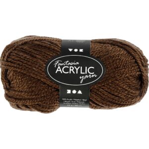 Fantasia Polyacrylgarn, L: 80 m, pind 4,5-5, mørk brun, 50 g/ 1 ngl.